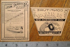 Barca/Nave e Frutta - Coppia etichette per bottiglie a prova di stampante anni '30 - Foto 1 di 1