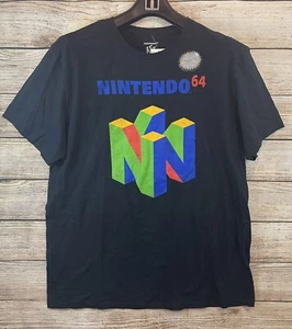 Nintendo 64 T-Shirt XL Black Big Graphic Classic Logo N64 - Picture 1 of 6