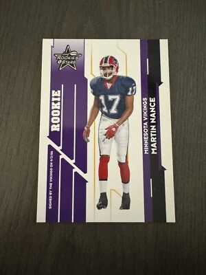 2006 Leaf Rookies & Stars 155 MARTIN NANCE Minnesota Vikings Rookie Card RC /999 - Image 1 of 3