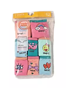 Wonder Nation Mädchen 100% Baumwolle Slip Unterwäsche 8 Höschen Größe 12 unvollständiges Set - Bild 1 von 11