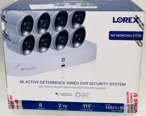 Lorex 4K Ultra HD Security System w/ 4K 8 Channel  2TB DVR, 8 Cameras, Open Box - Picture 1 of 6