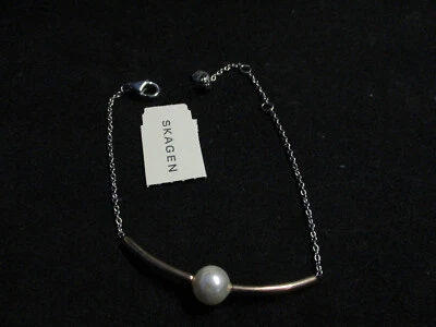 Skagen SKJ0918998 Wunderschönes Armband Edelstahl, Gold Rose Perle NEU - Bild 1 von 4