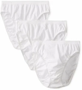 Fruit of the Loom Women`s 3 Pack White Cotton Hi-Cut Brief Panty - Picture 1 of 2