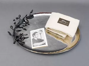 Michael Aram Olive Branch Stainless Steel Serving Platter Tray 14.25" - Picture 1 of 7