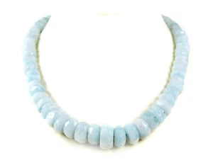 Collar aguamarina en forma de rueda facetada y diferentes tamaños - Imagen 1 de 3