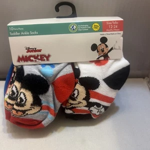 Calcetines al tobillo Mickey Mouse para niños pequeños talla 12-24 meses nuevos paquete de 10 - Imagen 1 de 21