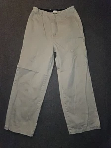 Vintage Tommy Hilfiger Youth Boy 16 Wide Leg Khaki Pants Mid Rise 90's Logo - Picture 1 of 7