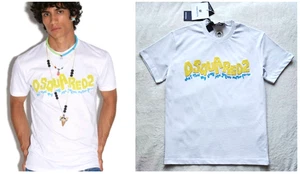 Hombre DSQUARED2 DSQUARED 2 "Waving Logo" Camiseta Top Farfetch Nuevo Con Etiquetas-$335 L - Imagen 1 de 12