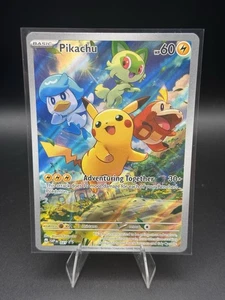 Pokémon TCG Pikachu 027 Promo Holo Black Star Promo Paldea Evolved - Picture 1 of 2