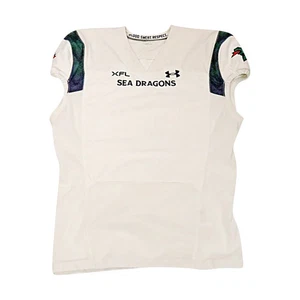 Camiseta blanca en blanco emitida por la temporada XFL de Seattle Sea Dragons 2023 - talla 54 - Imagen 1 de 3