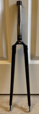 Vintage Steel 700C Bike Fork Black 1 Inch 7 Inch Steerer Tube (from Zipp 2001) - Image 1 of 4