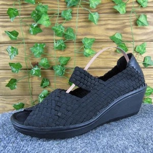 Sandali donna Bare Traps Umma 8,5 neri con zeppa in tessuto comodi - Foto 1 di 6