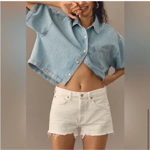 Agolde Parker white denim shorts size 28 - Picture 1 of 11