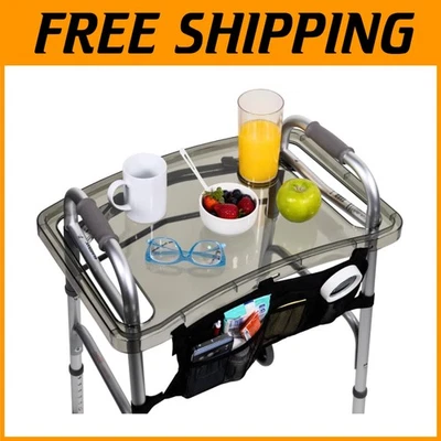 Clear View Walker Tray + Bag + Cup Holder - Black - Image 1 of 4