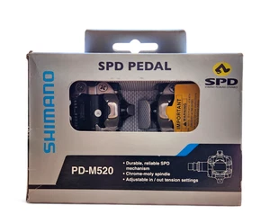 Shimano PD-M520 SPD MTB Pedals Clipless 9/16" SM-SH51 Cleats Black New In Box - Picture 1 of 4