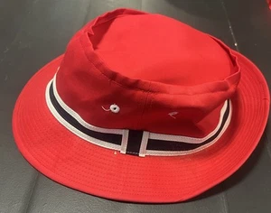 Vintage Paris Accessories Inc Red Black 100% Cotton Bucket Fishing Hat Size L - Picture 1 of 10