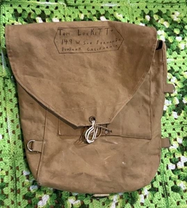 Vintage Rucksack Backpack Canvas Travel Hike Camp School Worn As Is - Picture 1 of 15