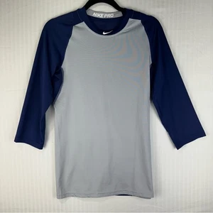 Nike Pro MLB grau marineblau Langarm Performance Sport Shirt Herren Größe Small " - Bild 1 von 7