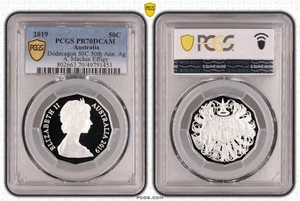 Australia 2019 A. Machin Effigy 50c Silver Proof PCGS PR70DCAM Eq Top Pop #1451 - Picture 1 of 1