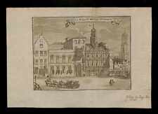 La Maison De Town Hall Of Utrecht engraving 8.5'/ Delights Netherlands 1769