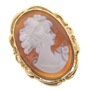 cameo Ring K18 yellow gold #5.5(US Size) Women