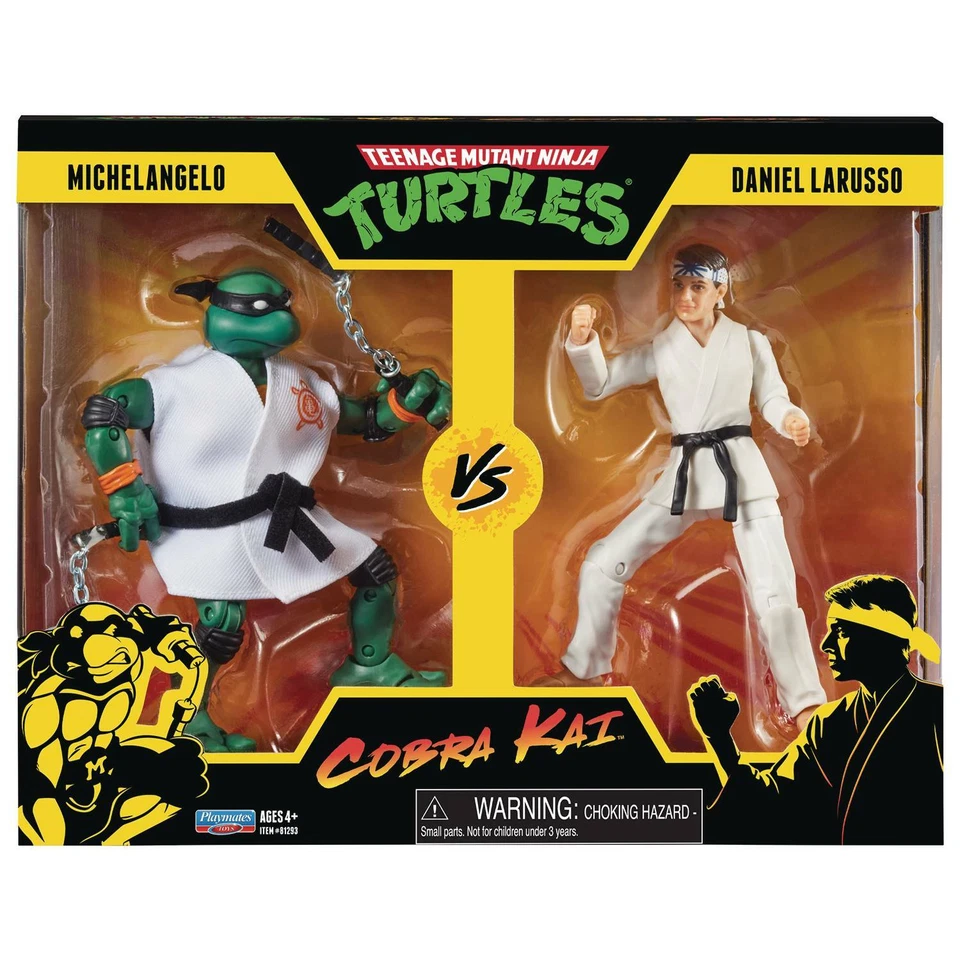 JUEGO DE FIGURAS NINJA TMNT X COBRA KAI MICHELANGELO VS DANIEL LARUSSO EN STOCK Foto 1 de 1