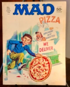 VTG MAD MAGAZINE June 1976 #183 Pizza Cover*Parody Young Adult Humor Comic Book - Picture 1 of 8