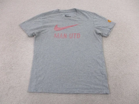 Manchester United Shirt Adult Medium Gray Red Soccer Football Futbol Nike Men * Cover