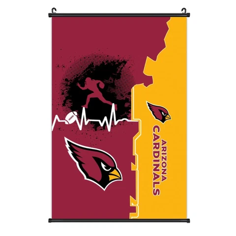 Arizona Cardinals Poster Hangs A Picture Home Decoration Canvas+Axis+Hook 2 Cover