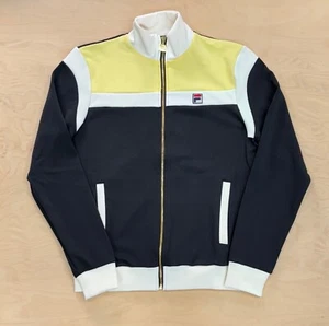 Fila Vintage Cruz Colour Blocked Archive Track Jacket Black / Gardenia Popcorn - Picture 1 of 6