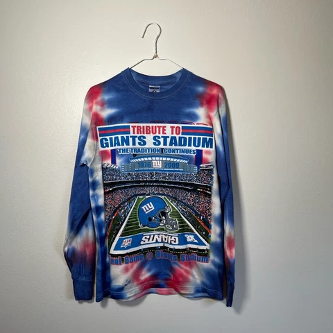 New York Giants Long Sleeve Tie Dye Giants Stadium Tribute Shirt Medium NFL 2009 Cover