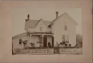 um 1900 Haus Haus antikes Kabinettfoto Albany New York Ausweis - Bild 1 von 3