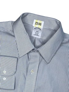 Camisa Brooks Brothers Regent Para Hombres 17 2/3 Blanco Azul Rayas Larga Slv Abotonada - Imagen 1 de 11