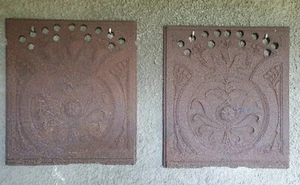 2 Kaminplatten Ofenplatten Metallbild Wandbild Relief Gusseisen 46 X 52 cm - Bild 1 von 3