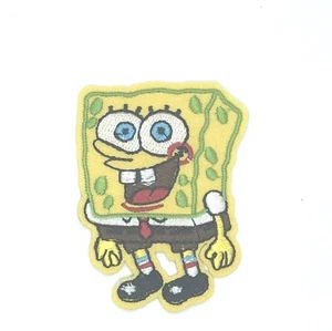 Bestickte Patches Aufbügeln Nähen Applikationen niedlicher Schwamm Bob Patch - Bild 1 von 1