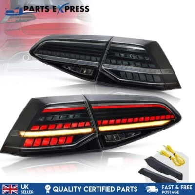 VW GOLF 2013-2018 MK 7 / 7.5 REAR LED TAIL LIGHTS DYNAMIC INDICATOR SMOKED BLACK - Image 1 of 4