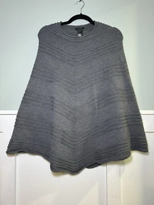 Emporio Armani Womens Gray Wool Blend Shawl Poncho Sweater One Size - Picture 1 of 8