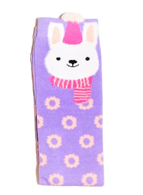 NIÑAS 4-8 AÑOS CALCETINES AQUA, LILA DIVERTIDO ESTAMPADO HASTA LA RODILLA Foto 1 de 4