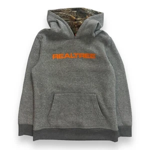 Boys Realtree Hooded Sweatshirt Gray Orange Camo - Picture 1 of 4