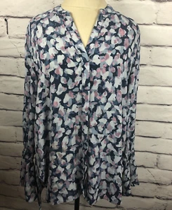 H by Halston Women's Size S/P Multicolor Abstract Long Sleeve Button Up Blouse - Picture 1 of 5