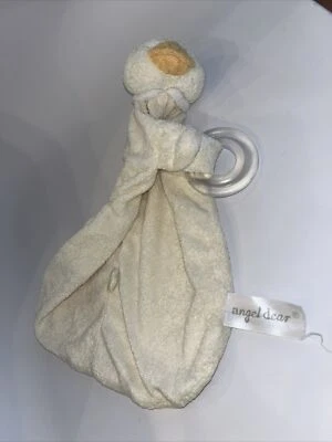 Angel Dear Yellow Duck Duckling Baby Security Blanket Lovie Lovey Teething Ring - Image 1 of 4