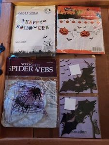 5-PC Halloween Party Decorating Kit w/ Banner, Ghost, Pumpkins, Bats, Spider Web - Picture 1 of 4