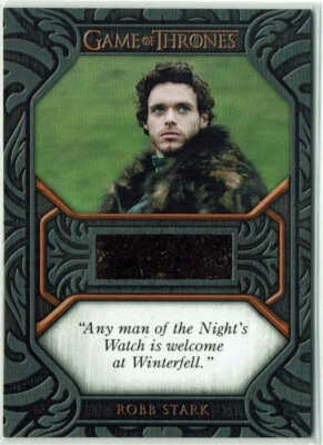 Game of Thrones Iron Anniversary Series 2 Costume Relic Card QC4 Robb Stark - Image 1 of 2