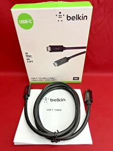 BELKIN USB-C to USB-C Cable  3.3 Feet 1M 10 Gbps 100W 4K Black  F2CU052BT1MBKP1 - Picture 1 of 5
