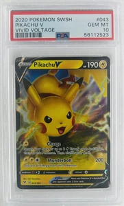 2020 POKEMON SWSH PIKACHU #043 VVIVID VOLTAGE PSA Graded 10 GEM MT - Picture 1 of 3
