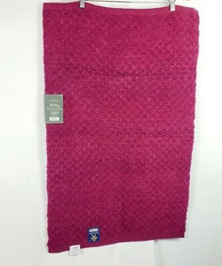 Threshold Chenille Bath Rug Burgundy 20 x 32 In 100% Cotton Goodweave Certified - Picture 1 of 8