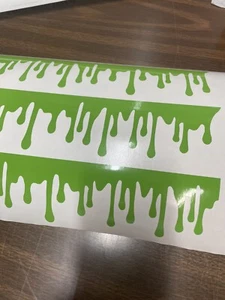 Set of 3 Dripping Green Slime Vinyl Decal 22" x 2.7" Halloween Window Decor Goo - Bild 1 von 3