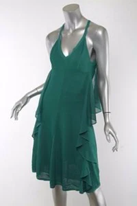 Vestido de cóctel Chanel para mujer verde esmeralda tejido sin mangas espalda abierta 40/8 NUEVO - Imagen 1 de 6