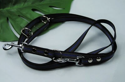 Bullyzei V-Leine gummiert 3-fach verstellbar 2m x 20mm BLAU Schäferhund Boxer