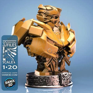 Bumblee Bee Transformers 3D Printed Bust Kit 1:20 - Unpainted and Unassembled - Picture 1 of 7